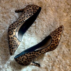 Alfani Womens Jeules Leather Animal Print Pumps